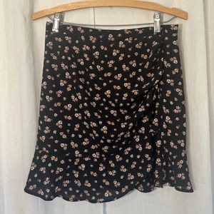 Altar'd State Black Floral Mini Skirt